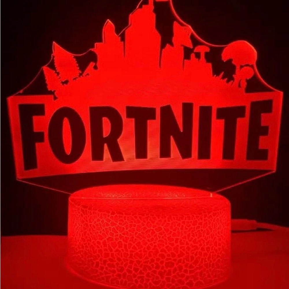 Fortnite Logo Lamp, 3D Illusion Light Nightlight Changes to 7 different Colors